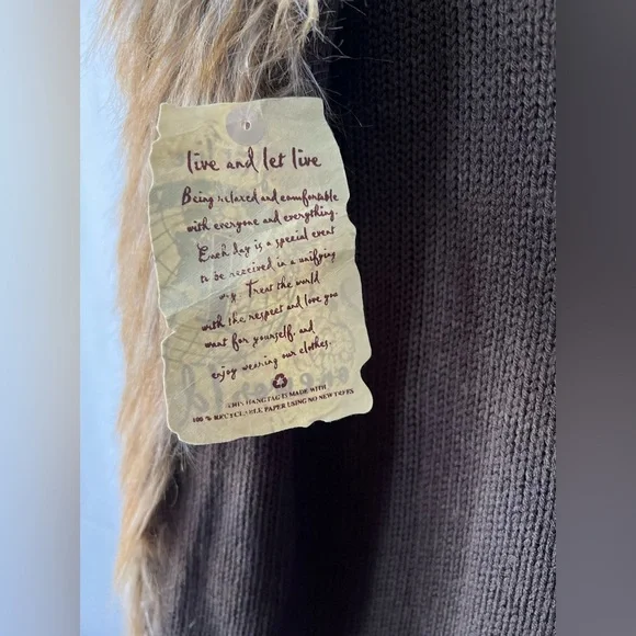 NWT One World Brown Size XL Faux Fur sweater Vest - Picture 4 of 8